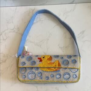 New Viral Made In India Rubber Ducky Beaded Bag Yellow White Blue Bubbles Duck